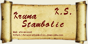 Kruna Stambolić vizit kartica